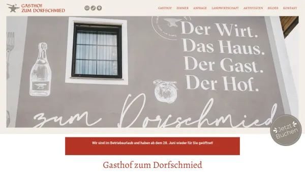 Website Screenshot: Gasthaus Zum beGasthof Zum Dorfschmied - Gastgeber und Landwirt aus Kärnten - Gasthof zum Dorfschmied - Date: 2023-06-26 10:25:44