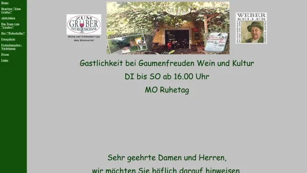Website Screenshot: "Zum Gruber" beim Weberkeller - Unbenanntes Dokument - Date: 2023-06-14 10:46:30