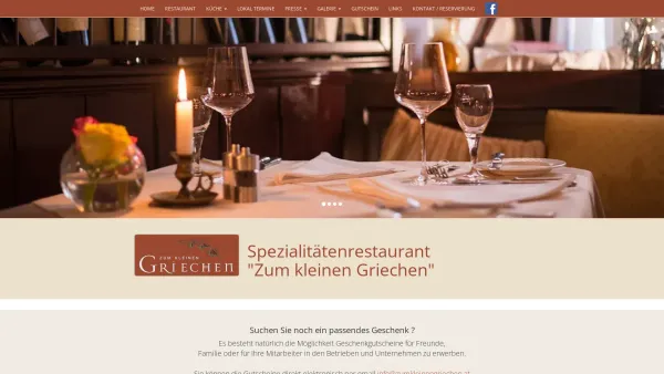 Website Screenshot: Spezialitätenrestaurant "Zum Kleinen Griechen" - Home (Spezialitätenrestaurant "Zum kleinen Griechen") - Date: 2023-06-26 10:25:44