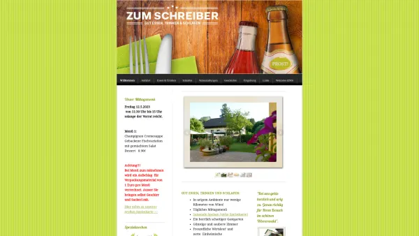 Website Screenshot: Zum Schreiber Gasthaus Pension - Willkommen - Zum Schreiber Wirtshaus & Pension*** in Gablitz - Date: 2023-06-26 10:25:43