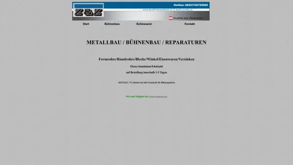 Website Screenshot: Metallbau Zeppezauer - Bühnenbau Bühnenpodeste Tribünen Aluzäune Tore - Date: 2023-06-15 16:02:34