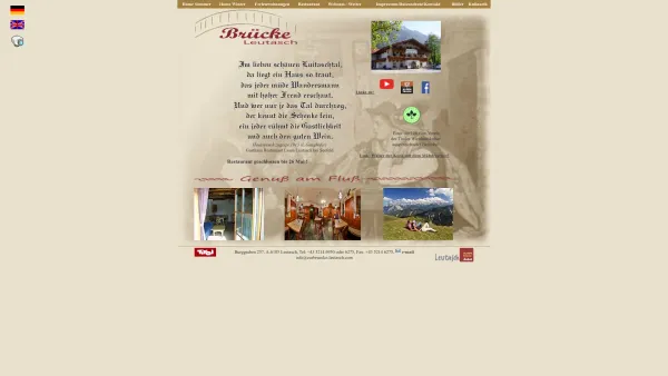 Website Screenshot: Gasthof Zur Brücke Leutasch - Gasthof Zur Brücke Leutasch, Ferienwohnungen, Restaurant, Tirol, Infos - Date: 2023-06-26 10:25:45