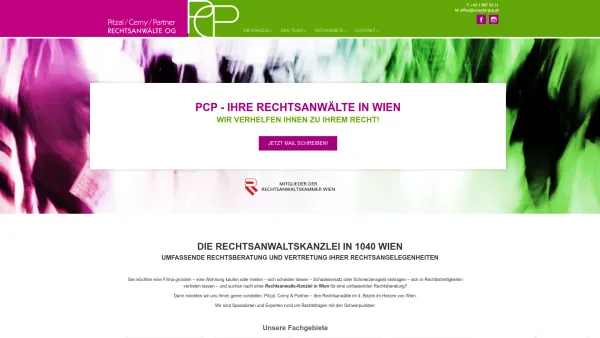 Website Screenshot: PCP Pitzal/Cerny/Partner Rechtsanwälte OG - Ihre Rechtsanwälte in Wien - Pitzal Cerny und Partner - Date: 2023-06-26 10:25:45