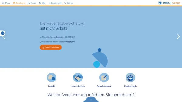 Website Screenshot: Zurich Connect Versicherung - Zurich Connect Österreich günstige Online-Versicherung - Date: 2023-06-26 10:25:45