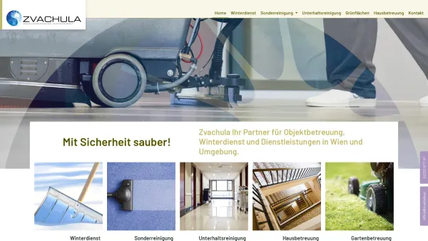Website Screenshot: Zvachula GesmbH - Zvachula - Mit Sicherheit sauber! Gebäudereinigung | Winterdienst - Date: 2023-06-26 10:25:43
