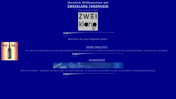 Website Screenshot: ZWEIKLANG Tanzmusik die Band für alle Fälle - ZWEIKLANG Tanzmusik - die Band für alle Fälle - Date: 2023-06-26 10:25:45