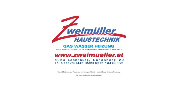Website Screenshot: Marco Rudolf ZWEIMÜLLER GMBH - Zweimüller Haustechnik | copyright by www.hassijun.com - Date: 2023-06-26 10:25:45