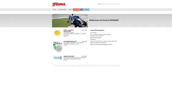 Website Screenshot: Zweirad SPRINGER - Zweirad SPRINGER | Eberstallzell - Date: 2023-06-14 10:46:30