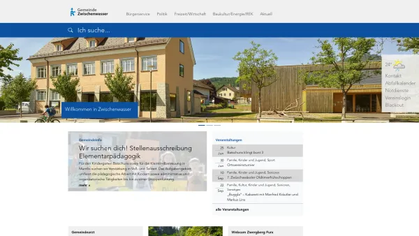 Website Screenshot: Gemeindeamt Gemeinde Zwischenwasser - Willkommen in Zwischenwasser — Zwischenwasser - Date: 2023-06-26 10:25:47