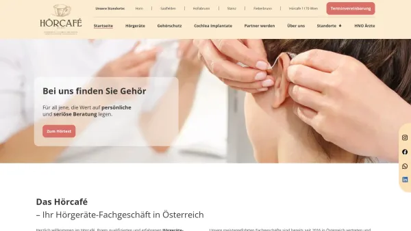 Website Screenshot: Stefans Hörcafe - Hörgeräteakustiker in Österreich | Hörcafé - Date: 2023-06-15 16:02:34