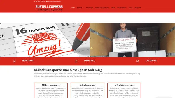 Website Screenshot: ZustellExpress.at - Umzug Salzburg - Übersiedlungen, Möbeltransporte, Entrümpelungen - Date: 2023-06-26 10:25:59
