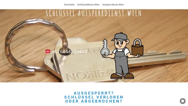 Website Screenshot: Schlüssel-Aufsperrdienst Wien - Schlüssel-Aufsperrdienst Wien - Date: 2023-06-15 16:02:34