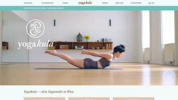 Website Screenshot: YogaKula KG - YogaKula — dein Yogastudio in Wien - Date: 2023-06-26 10:26:52