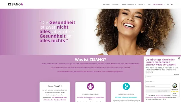 Website Screenshot: ZISANO Turtenwald KG - ZISANO - Die Balance für deine Gesundheit - Date: 2023-06-26 10:26:52