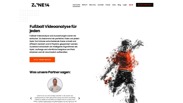 Website Screenshot: zone14 - Vollautomatische Fußball Videoanalyse für deinen Verein | zone14 - Date: 2023-06-26 10:26:52