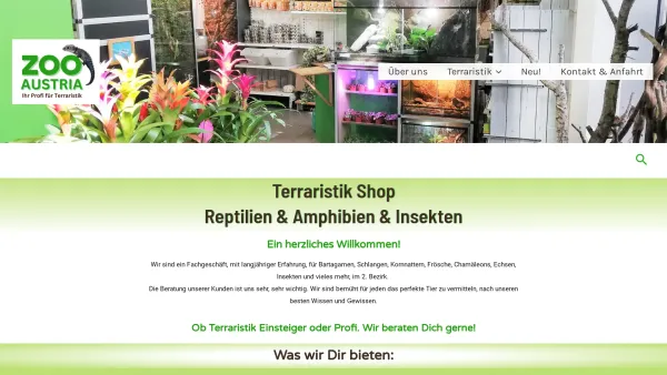Website Screenshot: Zoo Austria 
Ihr Profi für Terraristik - Terraristik Shop: Reptilien & Amphibien & Insekten, Zubehör, Futter - Date: 2023-06-15 16:02:34