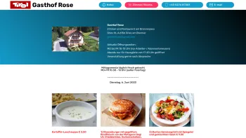 Website Screenshot: Hotel Restaurant Gasthof Rose - Gasthof Rose Gries am Brenner - Mittagsmenü - Zimmer Hotel - Date: 2023-06-15 16:02:34