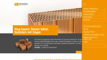 Website Screenshot: ZIEGELWERK PICHLER WELS KG - klimabloc - Klug bauen. Besser leben. Mit Ziegel. - Date: 2023-06-14 10:38:31