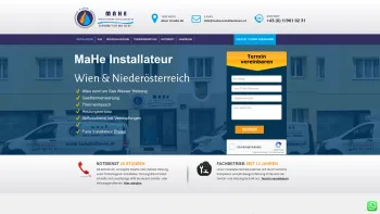 Website Screenshot: MaHe Installationen KG - Installateur Wien - Gasthermenwartung & -tausch | Notdienst - Date: 2023-06-14 10:37:21