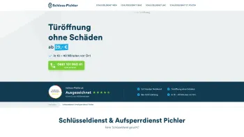 Website Screenshot: Aufsperrdienst Pichler - Schlüsseldienst Pichler ab 29€ Festpreis - Date: 2023-06-15 16:02:34