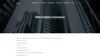 Website Screenshot: Watt Analytics GmbH - Impressum - Watt Analytics - Date: 2023-06-26 10:26:05