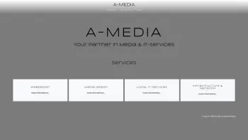 Website Screenshot: ALPHA-MEDIA Gesellschaft A-Media Wir bringen Schwung Ihre Werbung - A-MEDIA – Your Partner In Media & IT-Services - Date: 2023-06-15 16:02:34