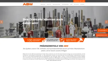Website Screenshot: ABW Automatendreherei Brüder Wieser GmbH - ABW - Drehteile, CNC Drehteile, Präzisionsdrehteile und Automatendrehteile – Drehereien - Date: 2023-06-22 15:05:15