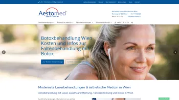 Website Screenshot: Aestomed Laserambulatorium GmbH - Aestomed Wien: Haarentfernung, Tattooentfernung & Botox - Date: 2023-06-14 10:46:59
