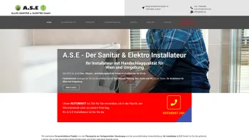 Website Screenshot: A.S.E Group Alles Sanitär u. Elektro GmbH - A.S.E Sanitär & Elektro GmbH - Der Installateur in Wien - Date: 2023-06-22 15:04:29