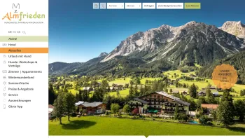 Website Screenshot: Wander- und Langlaufhotel Almfrieden **** - Urlaub mit Hund in Österreich | Hotel & Romantikchalet Almfrieden - Date: 2023-06-22 15:04:29