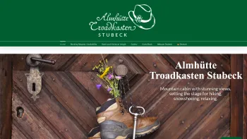 Website Screenshot: Almhütte Kärnten  Hütte mit Whirlpool Troadkasten Stubeck - Almhütte Kärnten – Hüttenurlaub im Troadkasten - Stubeck - Date: 2023-06-26 10:26:05