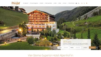 Website Screenshot: Hotel Alpenhof**** - 4 Sterne Superior Hotel im Zillertal - Alpenhof - Date: 2023-06-22 12:13:08