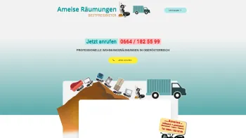 Website Screenshot: Ameise Übersiedel Lagern Räumen - Räumungen mit Bestpreisgarantie - Date: 2023-06-15 16:02:34