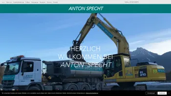 Website Screenshot: Autounternehmung und Reisebüro GmbH - ANTON SPECHT | Güterbeförderung - Erdbau - Entsorgung - Busreisen | Reutte Tirol - Date: 2023-06-22 15:00:05