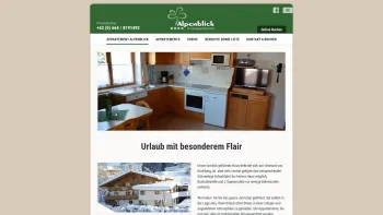 Website Screenshot: Appartements Alpenblick - Urlaub mit besonderem Flair - Date: 2023-06-14 10:38:47