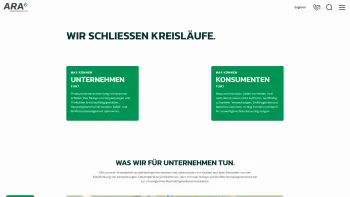 Website Screenshot: ARA Altstoff Recycling Austria AG - ARA | Zukunft. Kreislauf. Wirtschaft. | Home - Date: 2023-06-22 12:13:09