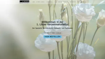 Website Screenshot: 1. Linzer Kerzenmanufaktur, ARTEX-Design, Firma Roland Haider - 1. Linzer Kerzenmanufaktur – Der Spezialist für individuelle Hochzeitskerzen - Date: 2023-06-15 16:02:34