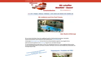 Website Screenshot: Austria Pool Schwimmbecken - Austriapool - Verkauf, Service und Sanierung von Schwimmbecken - Date: 2023-06-14 10:47:05