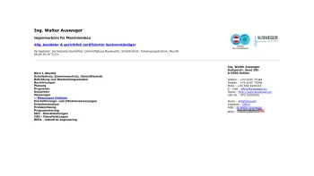 Website Screenshot: Ing. Walter Ausweger - Ing. Walter Ausweger - Technisches Büro für Maschinenbau - Date: 2023-06-15 16:02:34