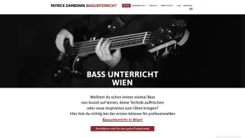 Website Screenshot: Patrick Zambonin Bassunterricht Wien - Bassunterricht Wien | zentral | gratis Probestunde | E-Bass lernen - Date: 2023-06-26 10:26:08