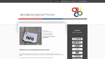 Website Screenshot: akkubatteriecenter Der Batterienprofi - DER Fachhandel für Batterien und Akkus - akkubatteriecenter GmbH - Date: 2023-06-15 16:02:34