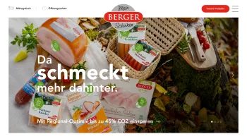 Website Screenshot: Fleischwaren Berger GesmbH & Co KG - Startseite - Berger Schinken - Date: 2023-06-22 15:07:48