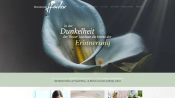 Website Screenshot: Bestattung Haider GmbH- - Willkommen - Bestattung Haider - Date: 2023-06-14 10:37:55