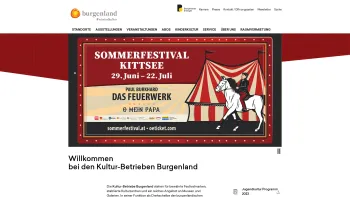 Website Screenshot: Die burgenländischen Kulturzentren bieten ihren Besuchern eine breite Palette von Ereignissen auf der Bühne. - Kultur Burgenland - Date: 2023-06-22 15:07:48