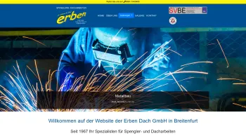 Website Screenshot: Erben GmbH. Spenglerei Dacharbeiten. www.blechkunst.com - Erben GmbH - Spenglerei & Dacharbeiten - wir schützen von oben! - Date: 2023-06-15 16:02:34