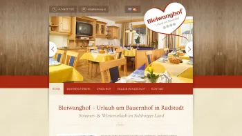 Website Screenshot: Bleiwanghof - Urlaub am Bauernhof in Radstadt, Salzburger Land - Bleiwanghof - Date: 2023-06-22 12:13:15