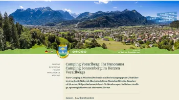Website Screenshot: Panorama Camping Sonnenberg - Camping Sonnenberg in Vorarlberg (Österreich) - Date: 2023-06-22 12:13:17