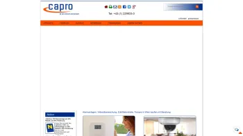 Website Screenshot: Capro GmbH. - Capro - Alarmanlagen, Videoüberwachung, Zutrittskontrolle, Tresore in Wien kaufen mit Beratung Wien - Date: 2023-06-15 16:02:34