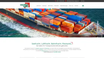 Website Screenshot: COLUMBUS-CARGO Internationale Spedition GmbH - Spedition, Luftfracht, Seefracht, Bahnfracht, Flexitanks - Date: 2023-06-22 16:00:38