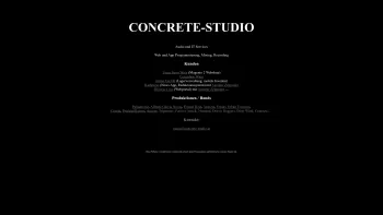 Website Screenshot: Concrete Studio Tonstudio, Musikproduktion - Conrete - Studio - Date: 2023-06-14 10:47:18